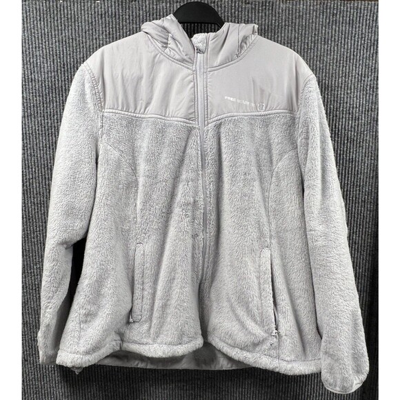 Free Country Jackets & Blazers - VTG 2006 Free Country Jacket Women 2XL Gray Hooded Full Front Zip Coat Polyester